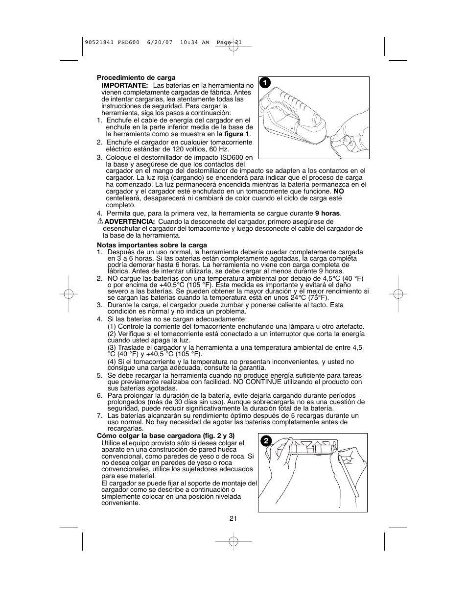 Black & Decker Fire Storm FSD600 User Manual | Page 21 / 28