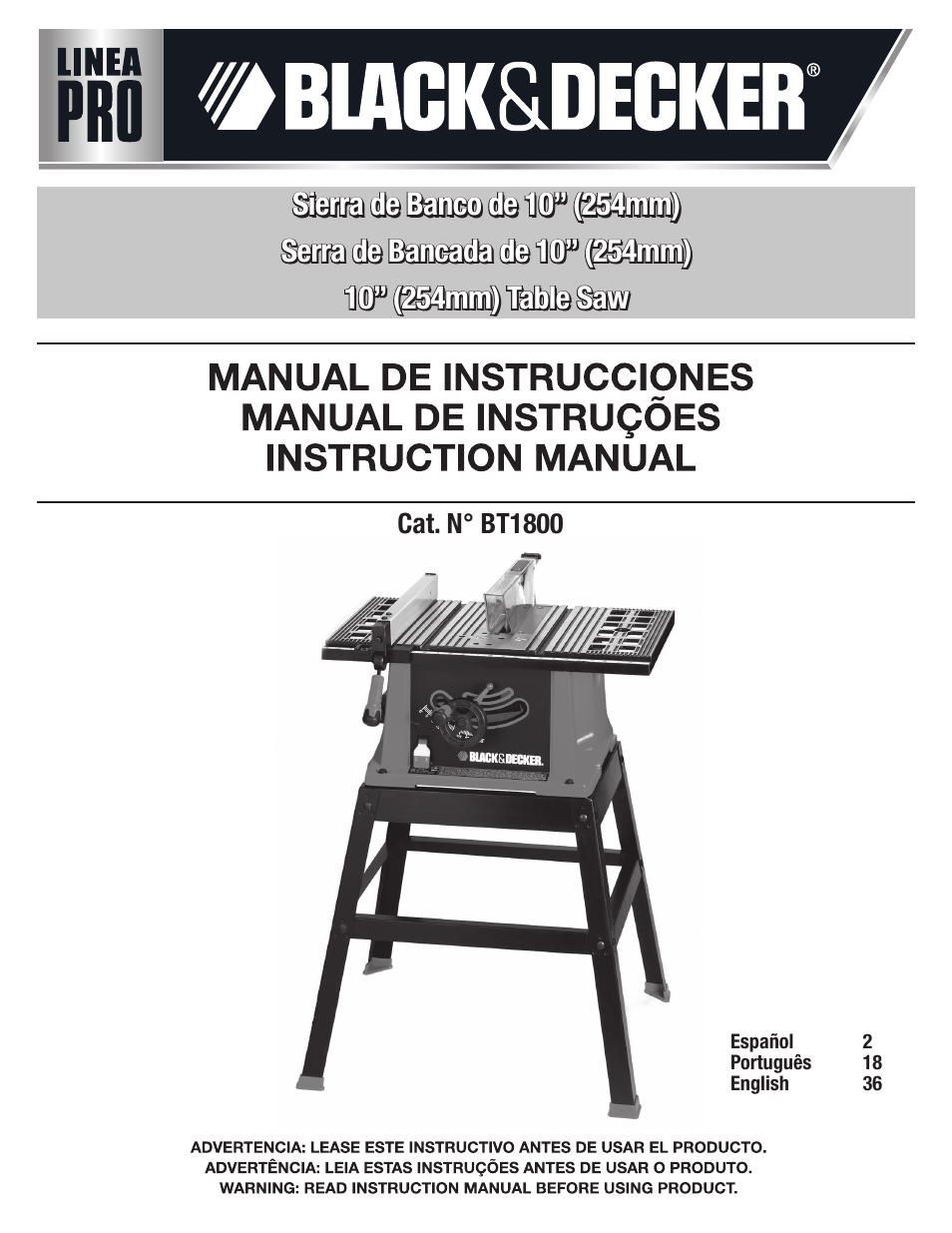 Black & Decker BT1800 User Manual | 52 pages