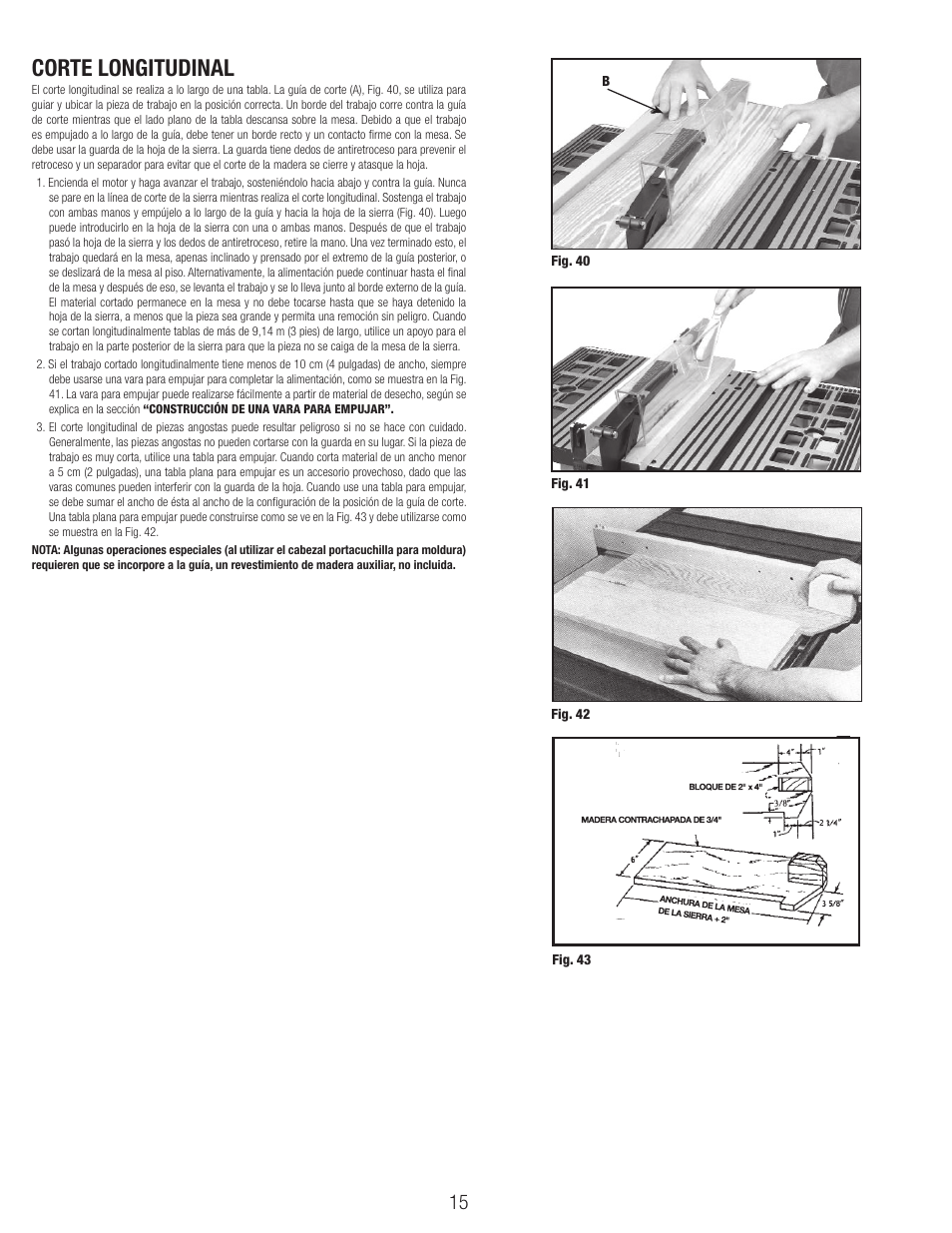 Corte longitudinal | Black & Decker BT1800 User Manual | Page 15 / 52