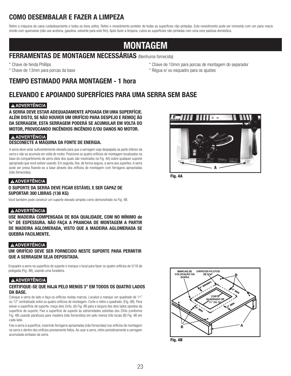 Montagem, Ferramentas de montagem necessárias | Black & Decker BT1800 User Manual | Page 23 / 52