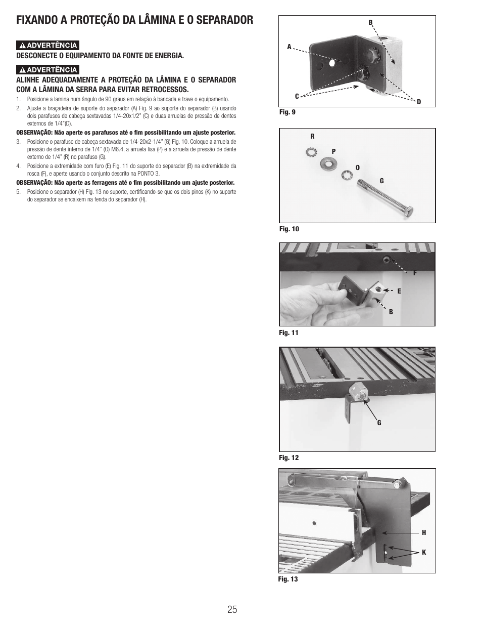 Fixando a proteção da lâmina e o separador | Black & Decker BT1800 User Manual | Page 25 / 52