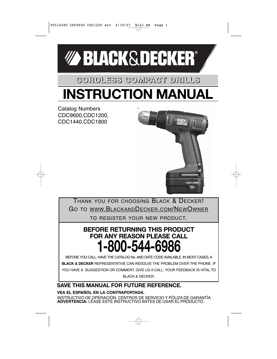 Black & Decker CDC9600 User Manual | 36 pages