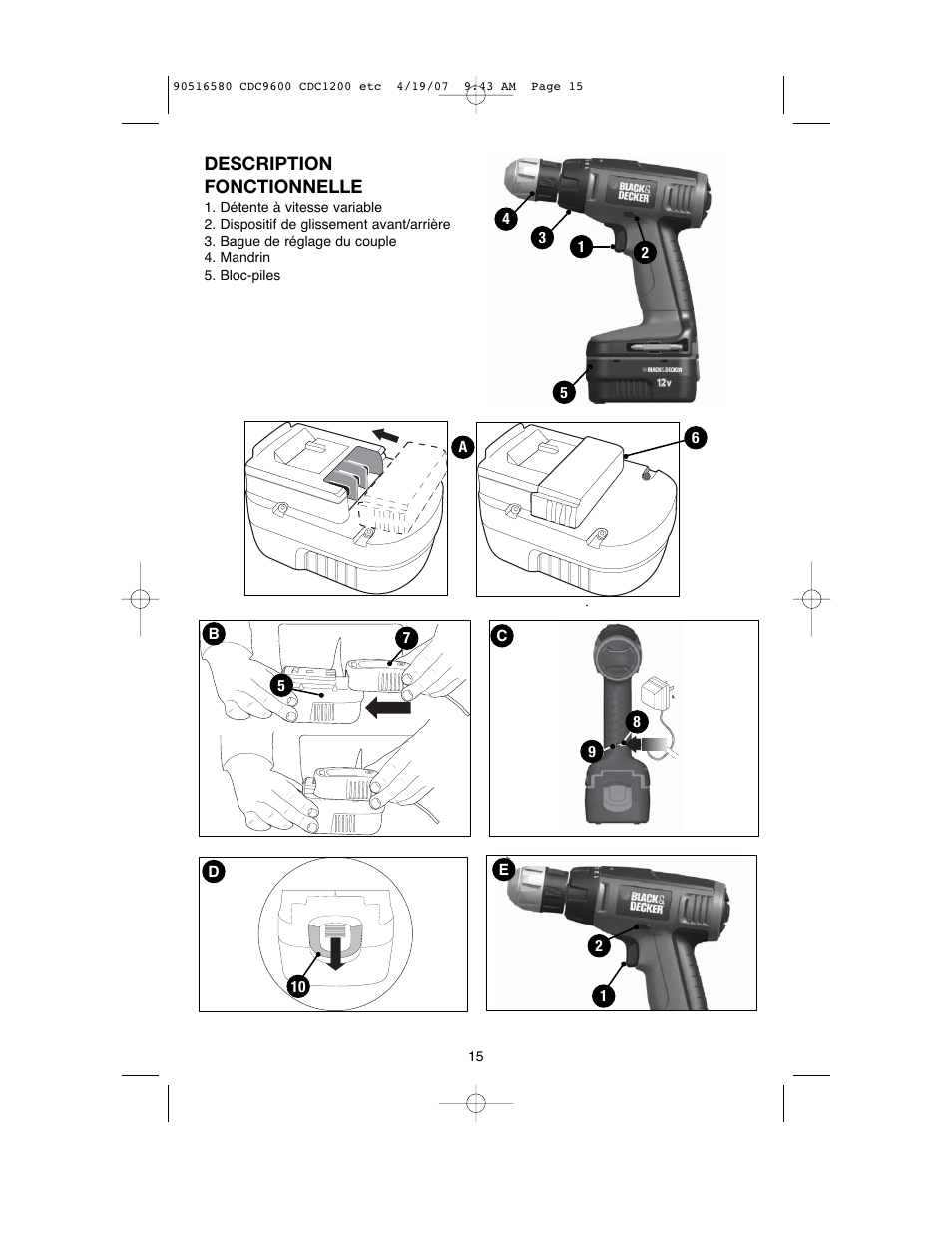 Black & Decker CDC9600 User Manual | Page 15 / 36