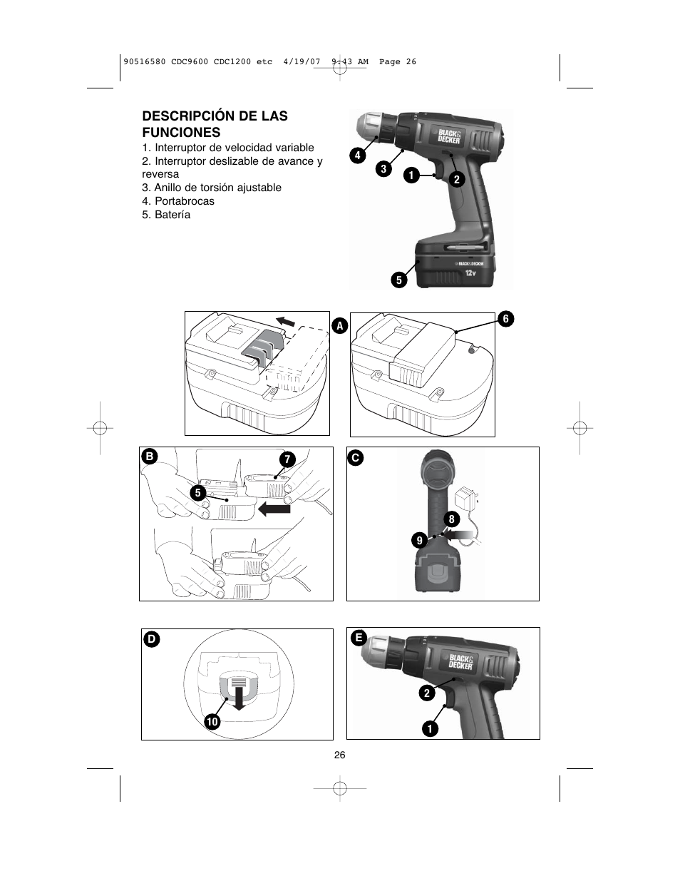 Black & Decker CDC9600 User Manual | Page 26 / 36