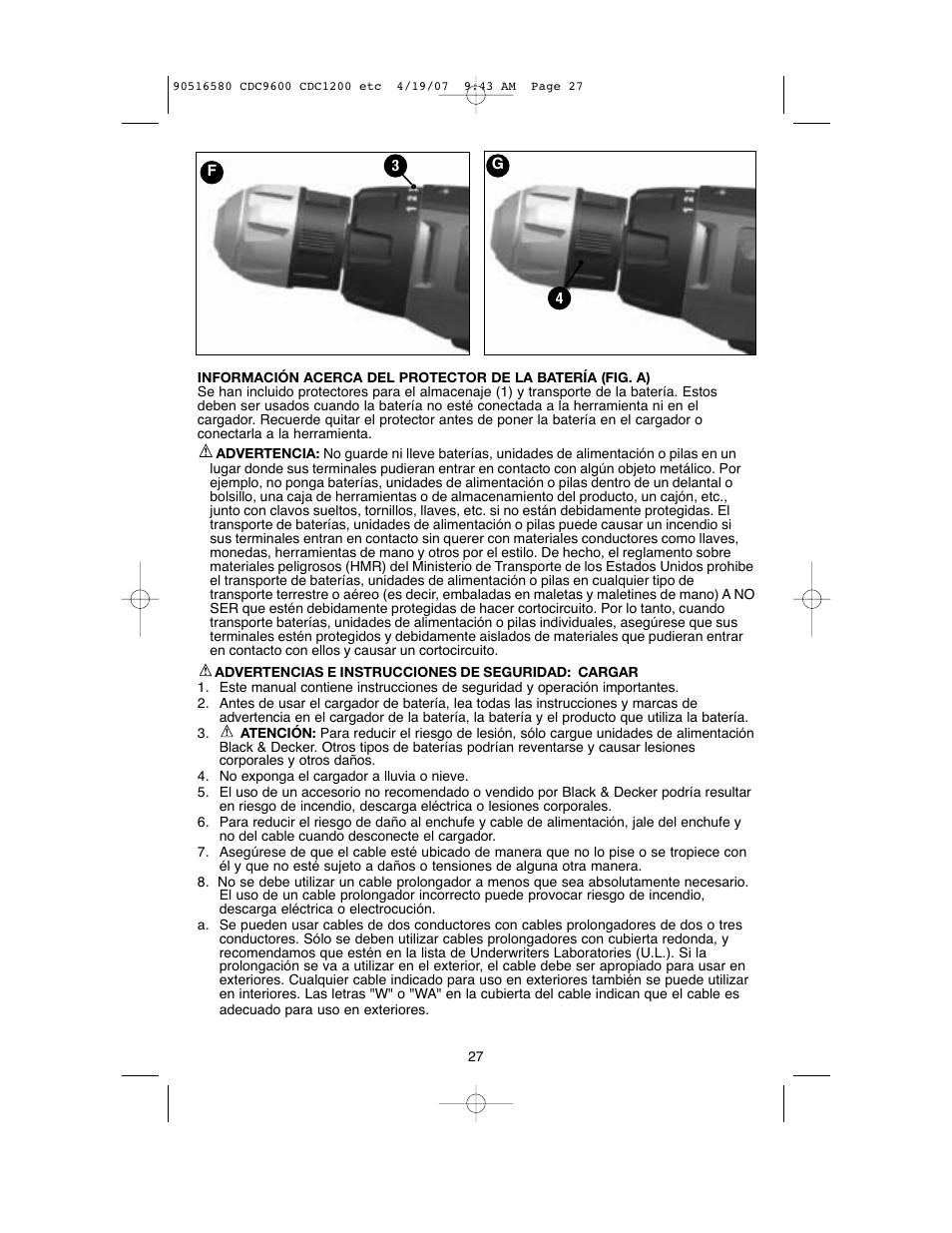 Black & Decker CDC9600 User Manual | Page 27 / 36