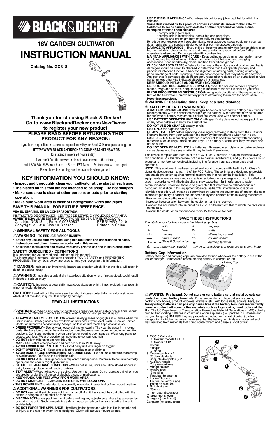 Black & Decker GC818 User Manual | 7 pages