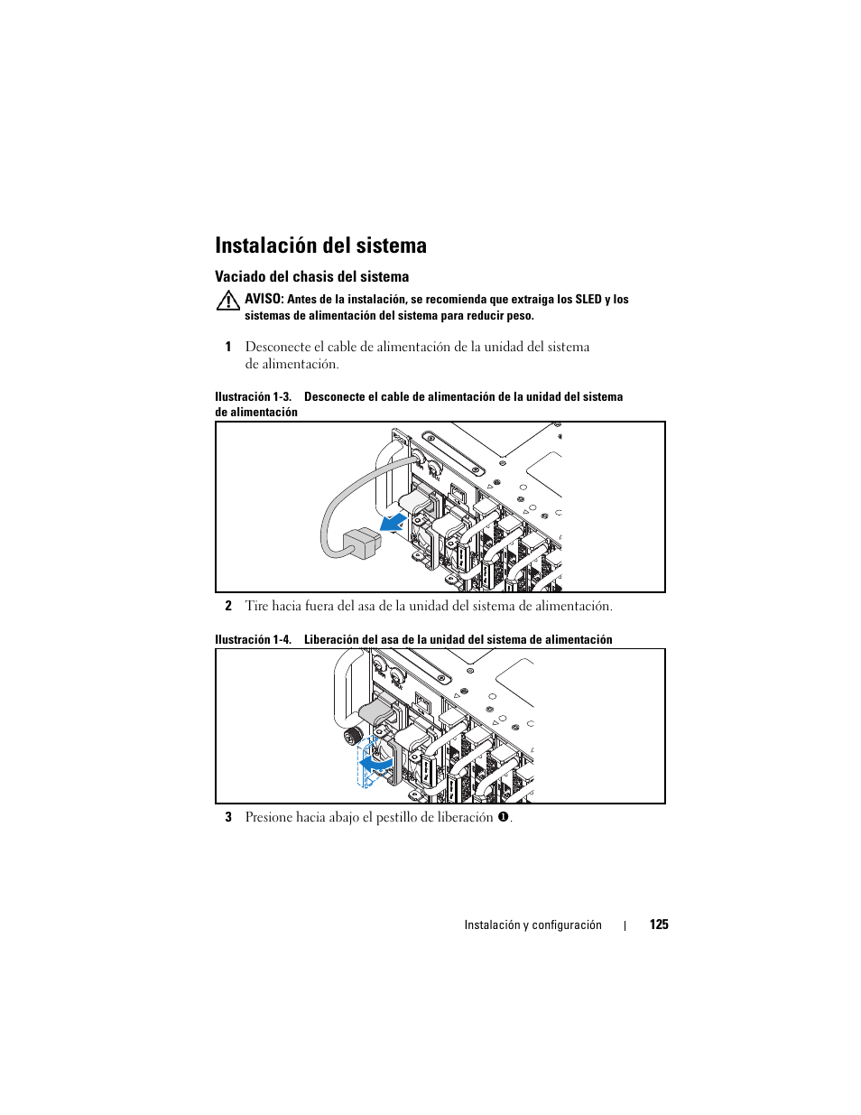Instalación del sistema | Dell PowerEdge C5230 User Manual | Page 127 / 156