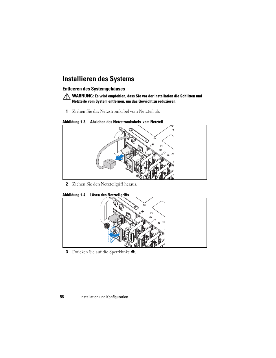 Installieren des systems | Dell PowerEdge C5230 User Manual | Page 58 / 156