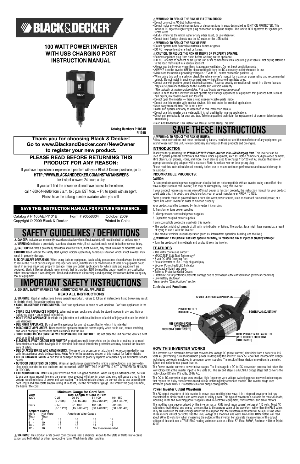 Black & Decker PI101B User Manual | 6 pages