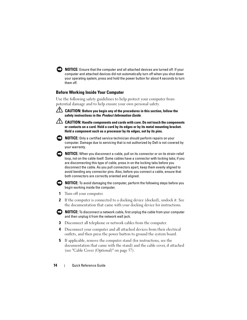 Before working inside your computer | Dell OptiPlex 755 User Manual | Page 14 / 622