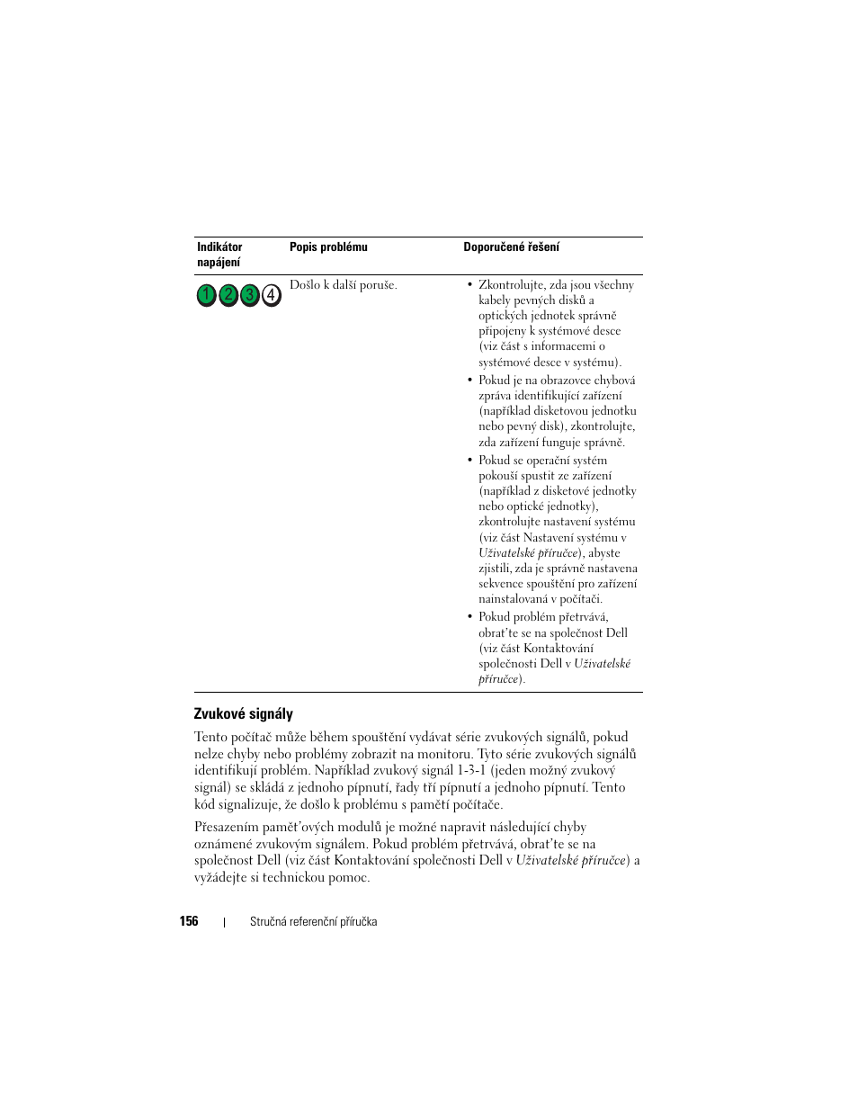 Zvukové signály, Zvukové signály“ na straně 156 | Dell OptiPlex 755 User Manual | Page 156 / 622