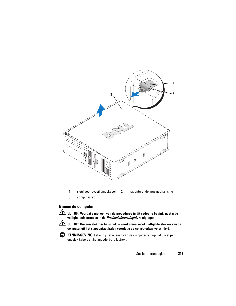 Binnen de computer | Dell OptiPlex 755 User Manual | Page 217 / 622