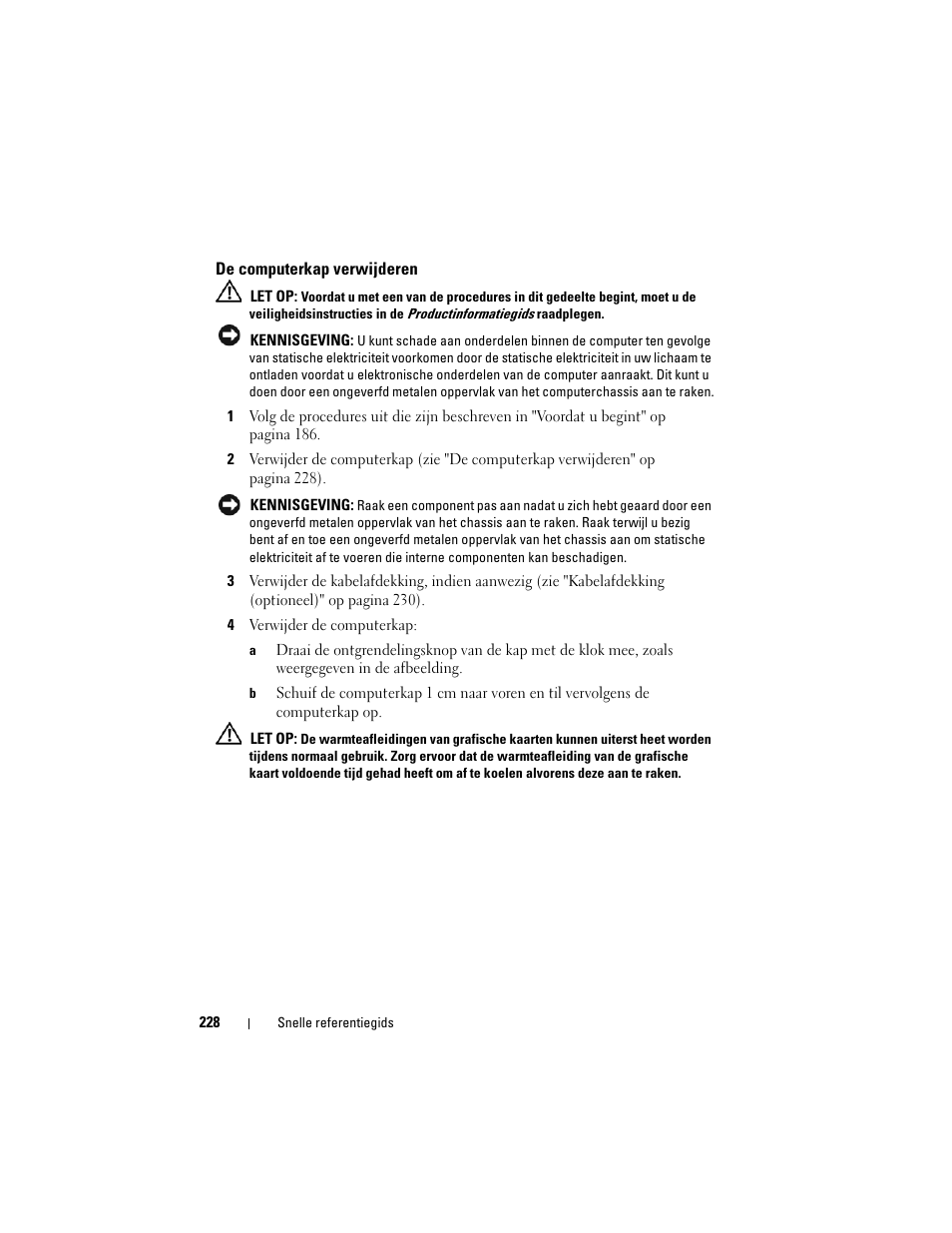 De computerkap verwijderen | Dell OptiPlex 755 User Manual | Page 228 / 622
