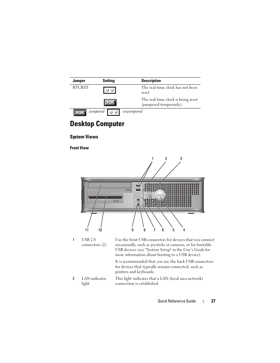 Desktop computer, System views | Dell OptiPlex 755 User Manual | Page 27 / 622