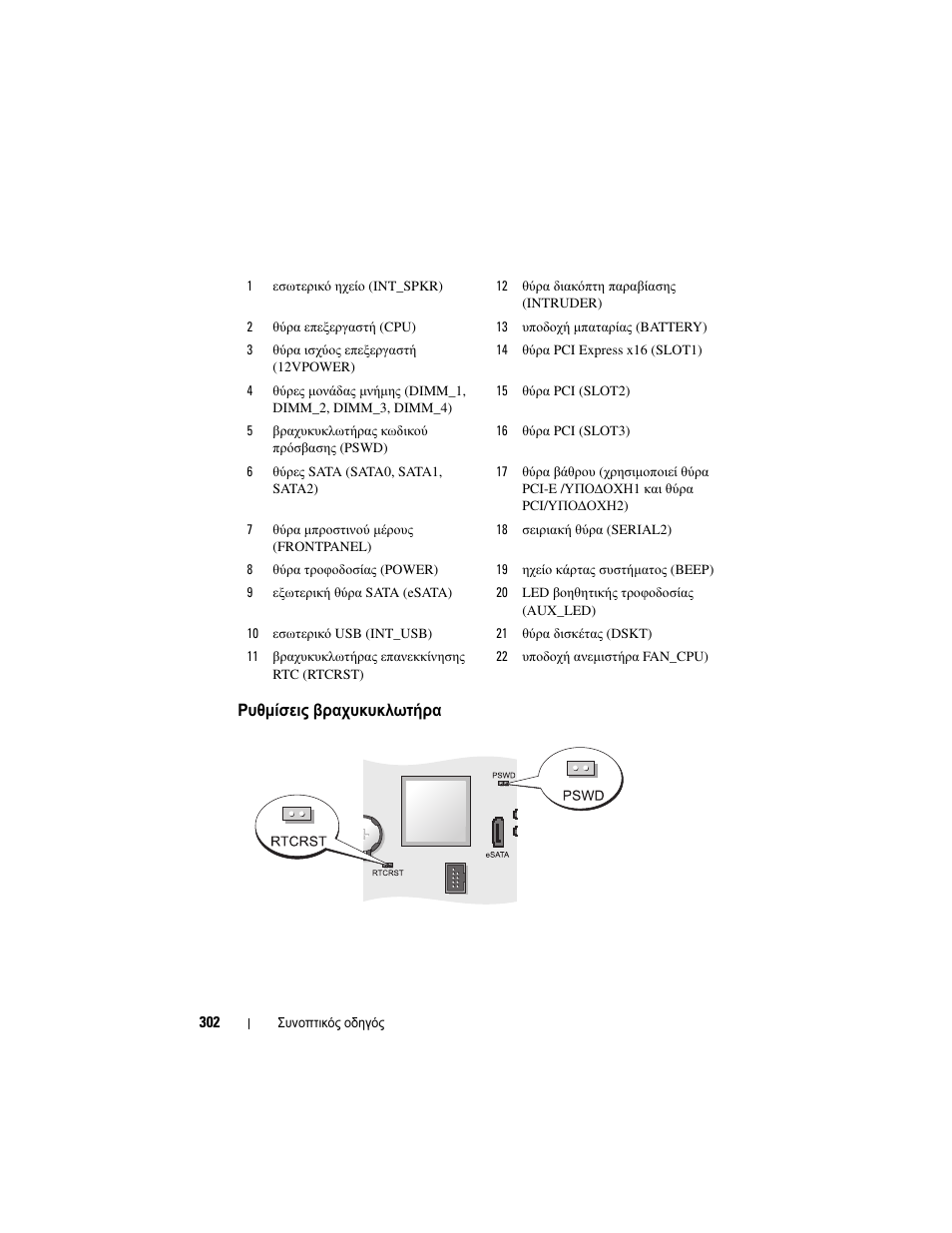Ρυθµίσεις βραχυκυκλωτήρα | Dell OptiPlex 755 User Manual | Page 302 / 622