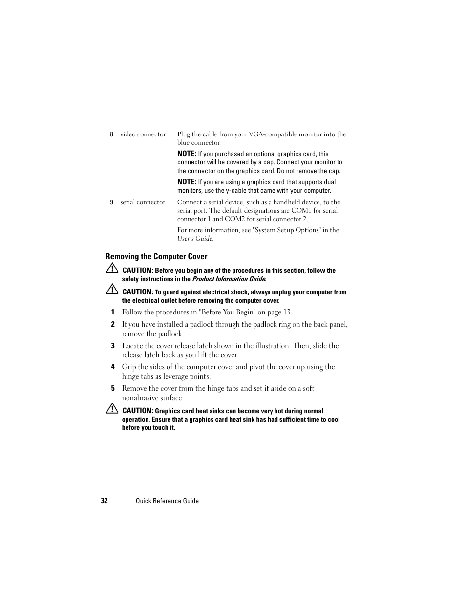 Removing the computer cover | Dell OptiPlex 755 User Manual | Page 32 / 622