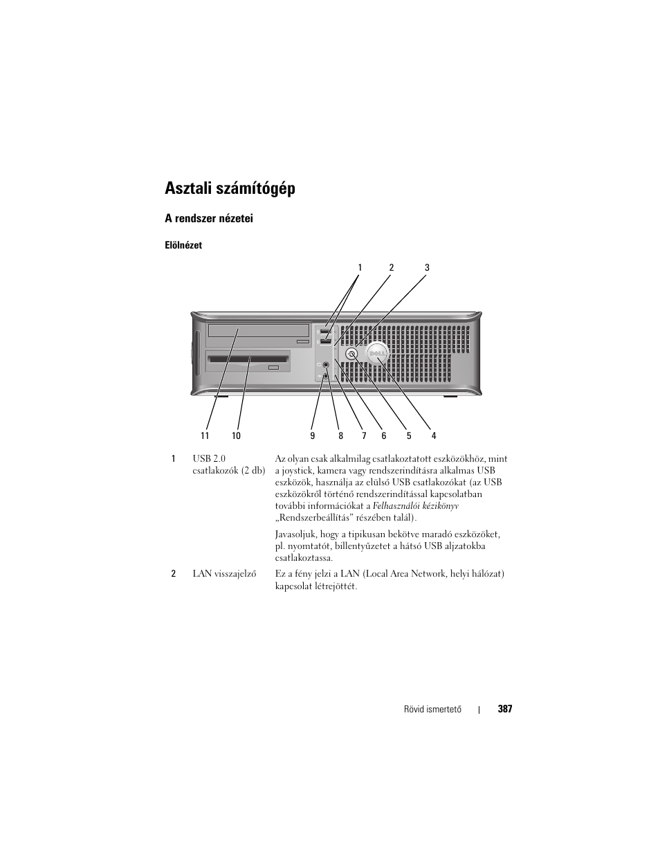 Asztali számítógép, A rendszer nézetei | Dell OptiPlex 755 User Manual | Page 387 / 622