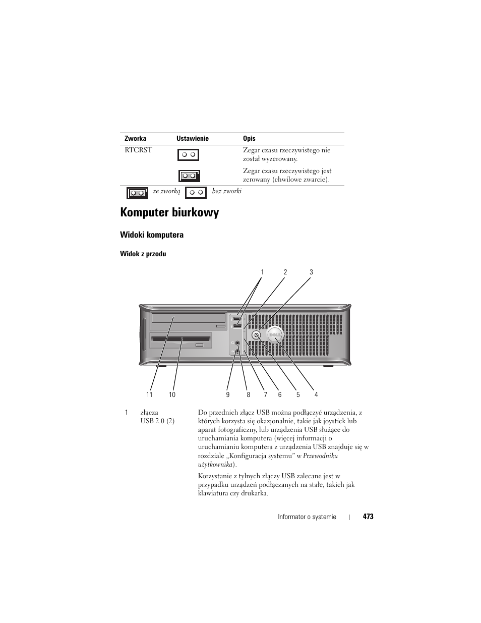 Komputer biurkowy, Widoki komputera | Dell OptiPlex 755 User Manual | Page 473 / 622