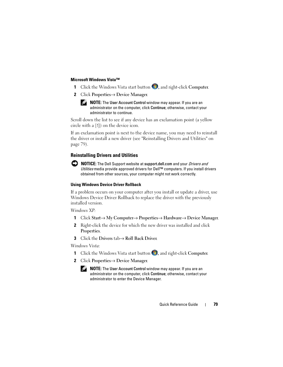 Reinstalling drivers and utilities | Dell OptiPlex 755 User Manual | Page 79 / 622