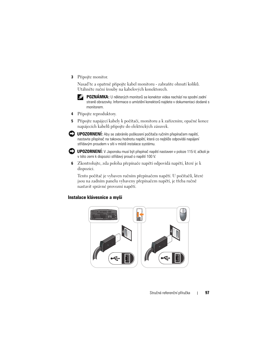 Instalace klávesnice a myši | Dell OptiPlex 755 User Manual | Page 97 / 622