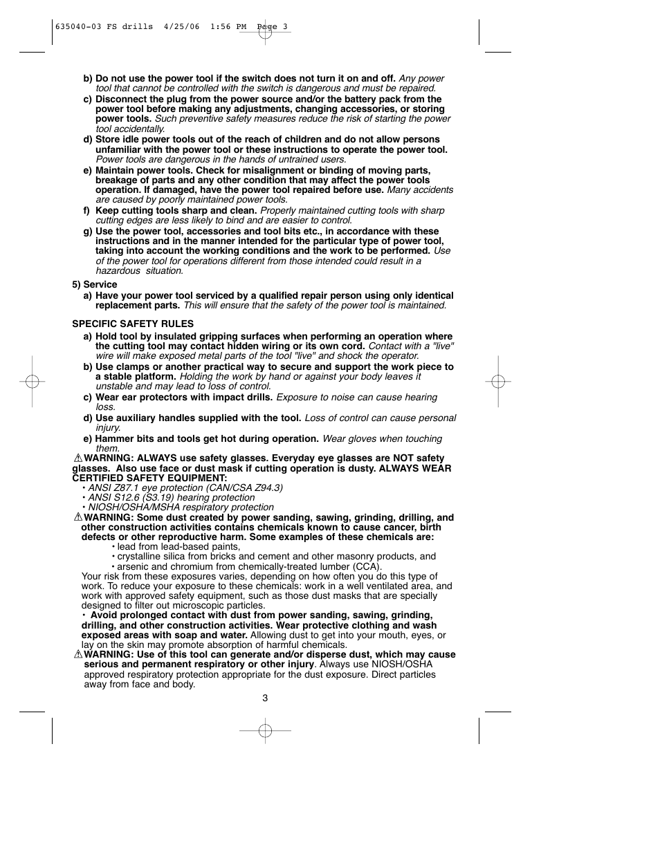 Black & Decker Fire Storm FS8000HD User Manual | Page 3 / 40