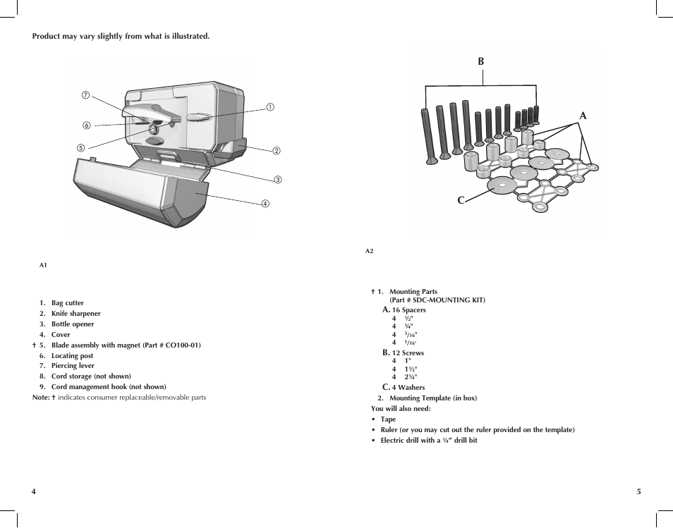 Ac b | Black & Decker CO100 User Manual | Page 3 / 17