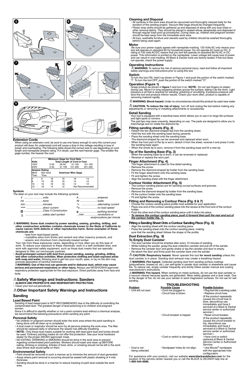 Safety warnings and instructions: sanders | Black & Decker Mouse 90532198 User Manual | Page 2 / 7