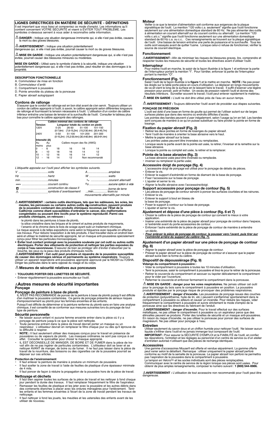 Autres mesures de sécurité importantes | Black & Decker Mouse 90532198 User Manual | Page 4 / 7
