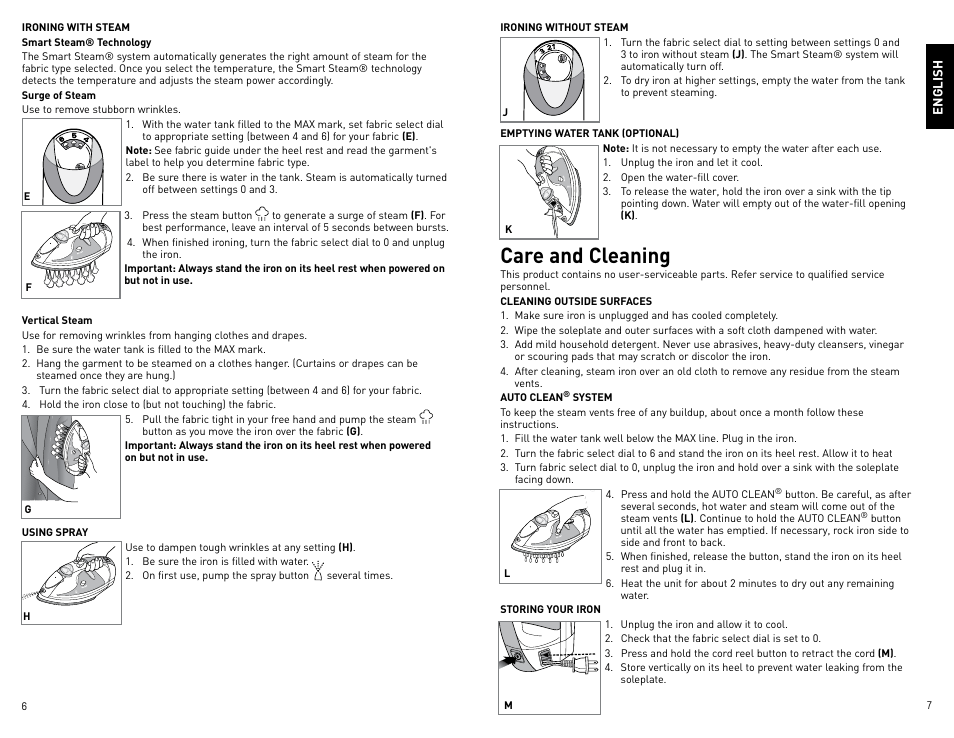 Care and cleaning | Black & Decker First Impressions ICR510 User Manual | Page 4 / 11