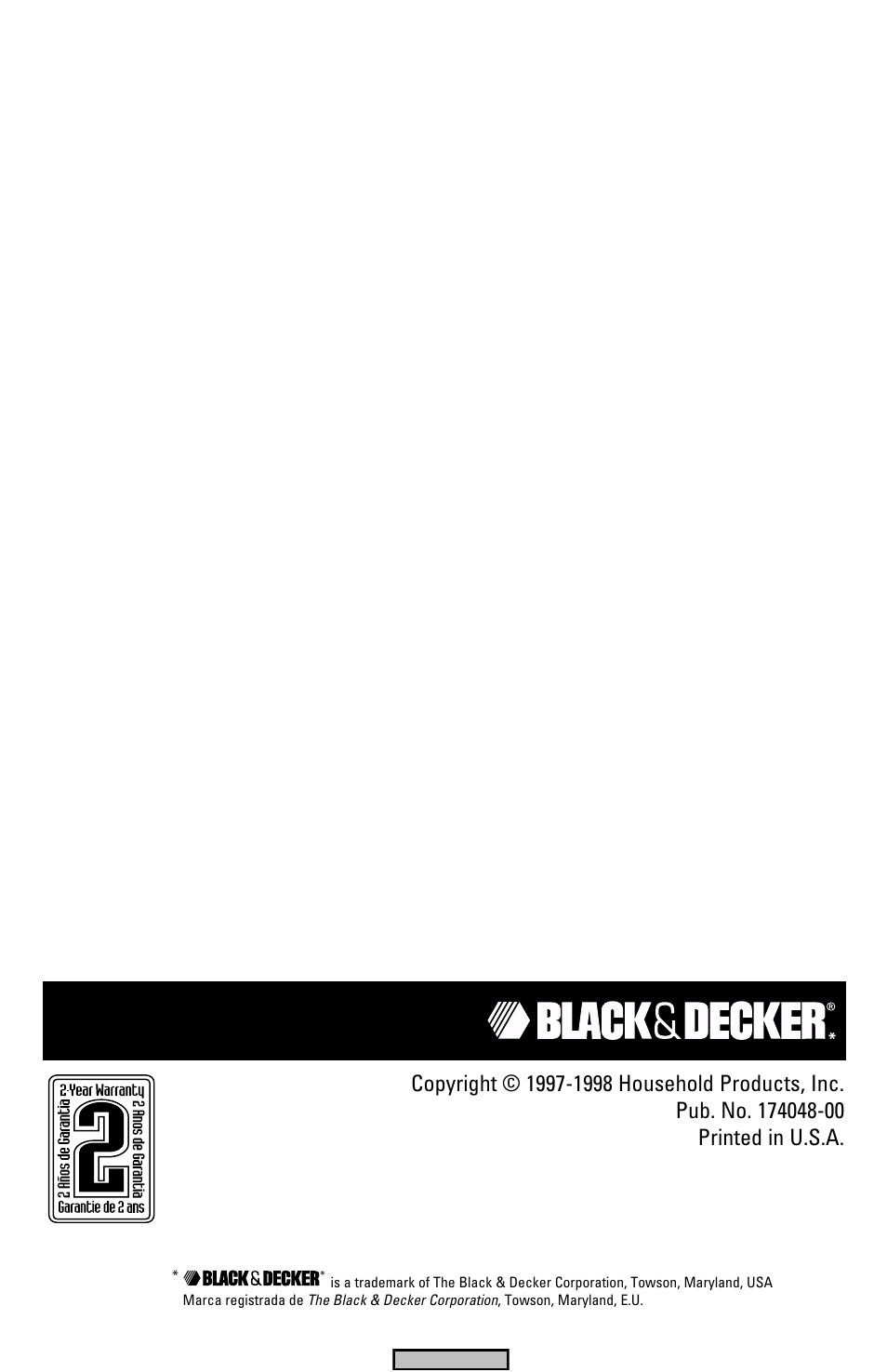 Black & Decker TRO520 User Manual | Page 20 / 20