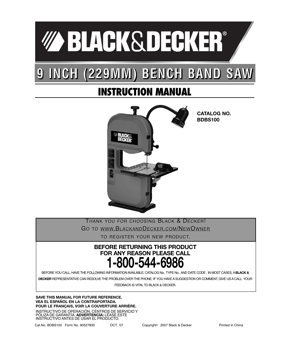 Black & Decker BDBS100 User Manual | 46 pages