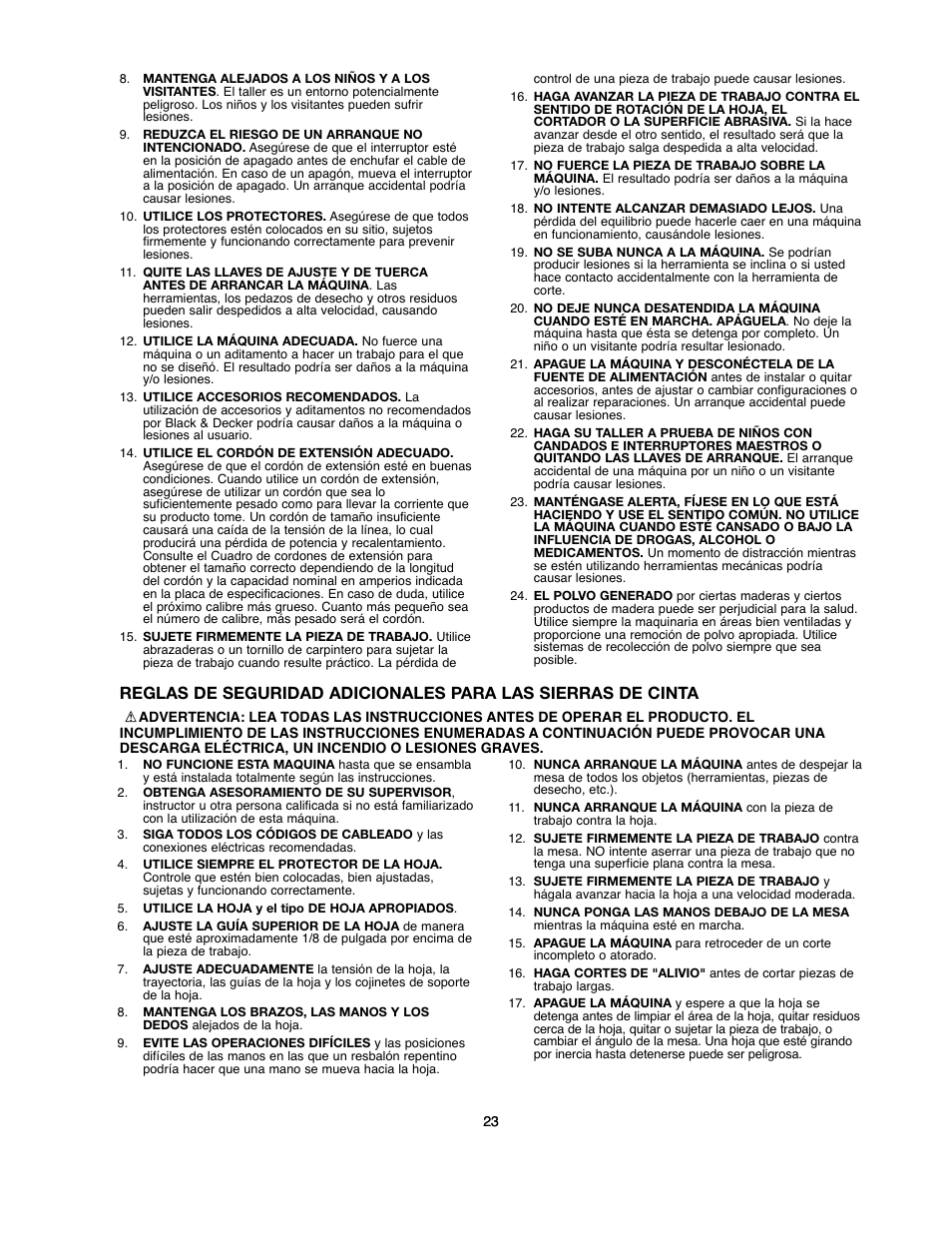 Black & Decker BDBS100 User Manual | Page 23 / 46