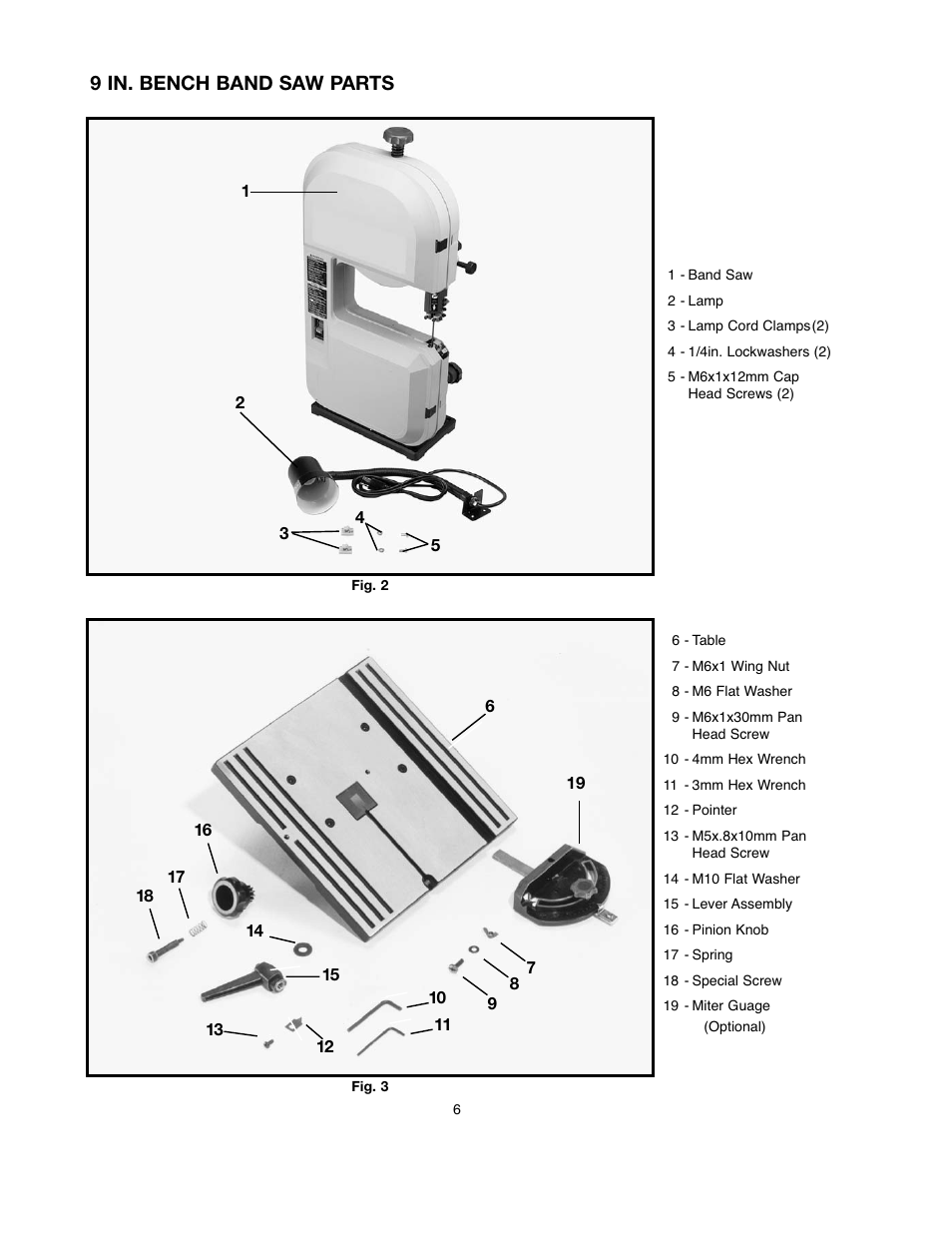 9 in. bench band saw parts | Black & Decker BDBS100 User Manual | Page 6 / 46