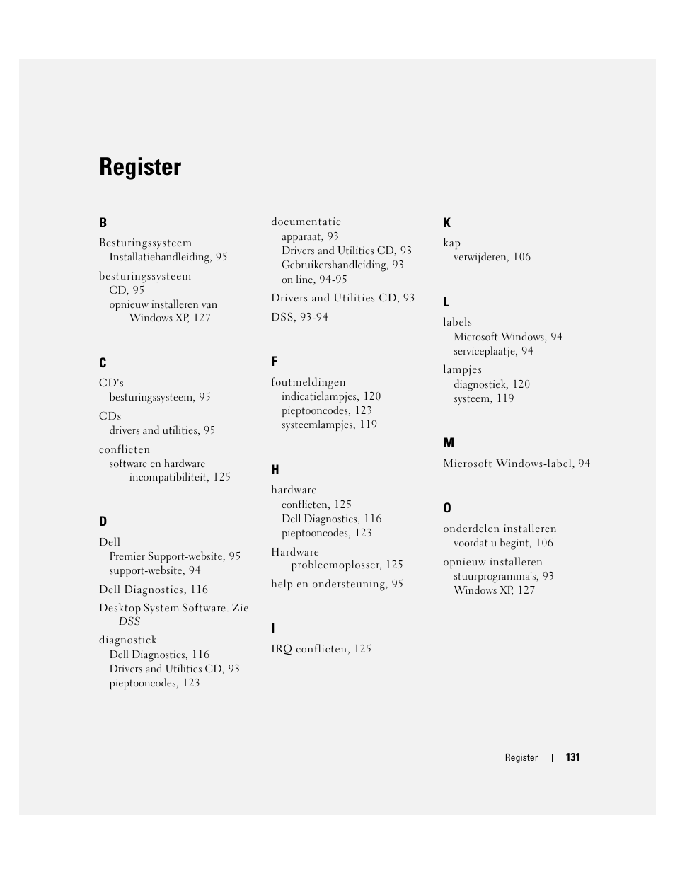 Register | Dell OptiPlex GX520 User Manual | Page 131 / 310