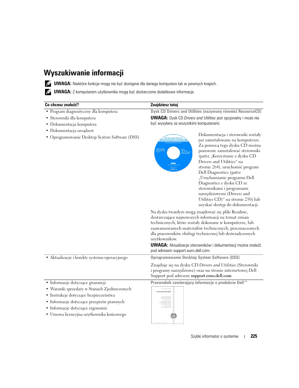 Wyszukiwanie informacji | Dell OptiPlex GX520 User Manual | Page 225 / 310