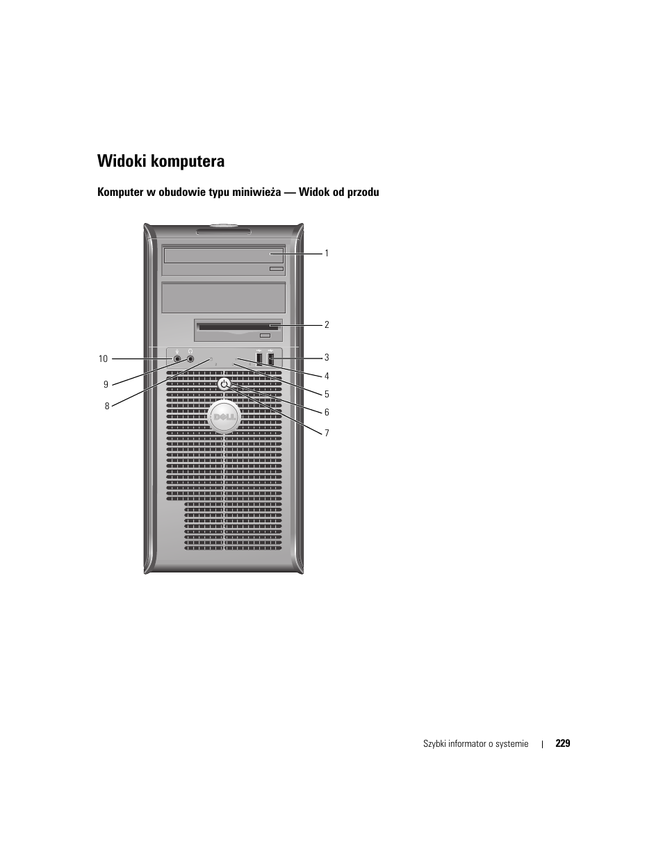 Widoki komputera | Dell OptiPlex GX520 User Manual | Page 229 / 310