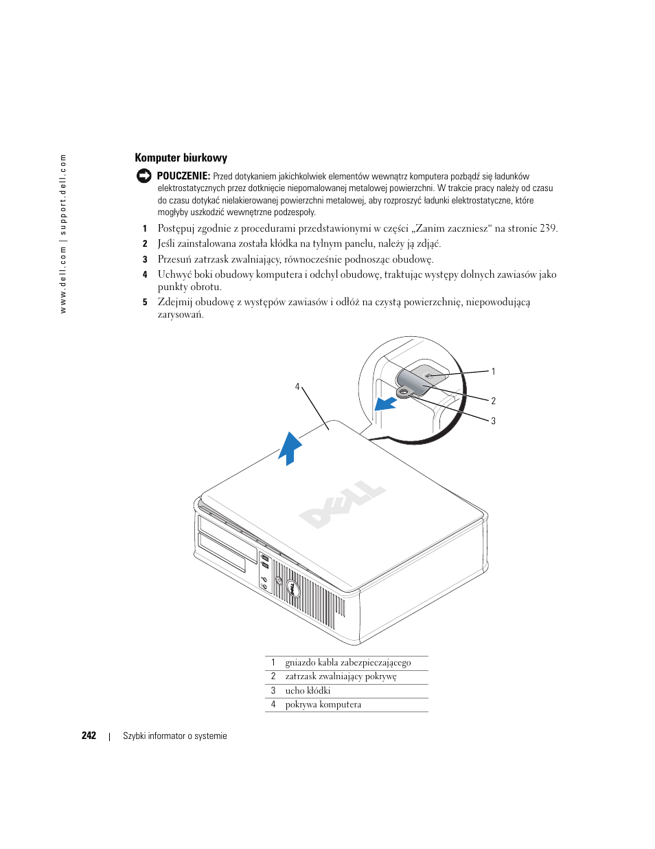 Komputer biurkowy | Dell OptiPlex GX520 User Manual | Page 242 / 310