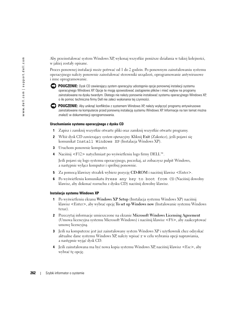 Dell OptiPlex GX520 User Manual | Page 262 / 310