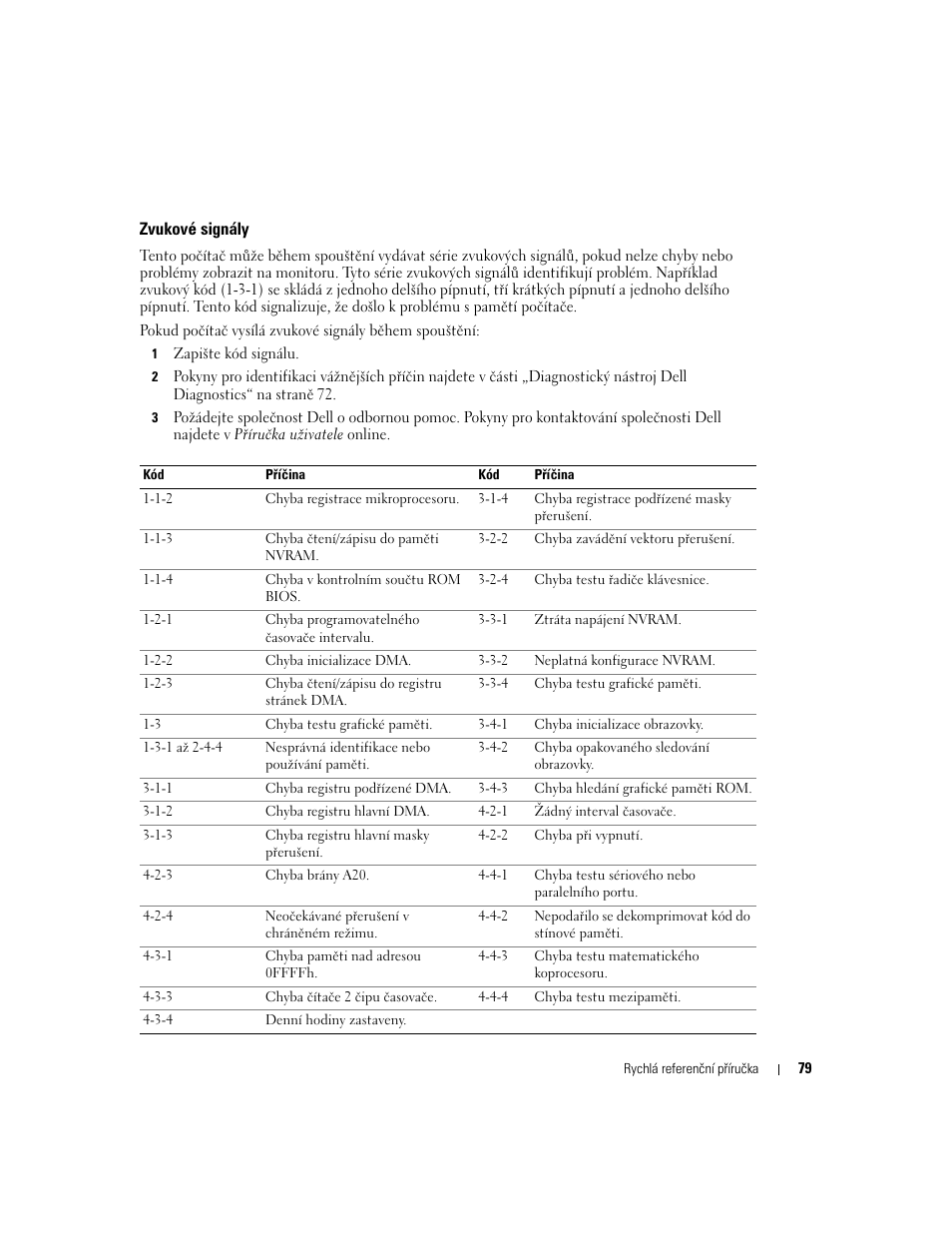 Zvukové signály, Zvukové signály“ na straně 79. rovněž podle | Dell OptiPlex GX520 User Manual | Page 79 / 310