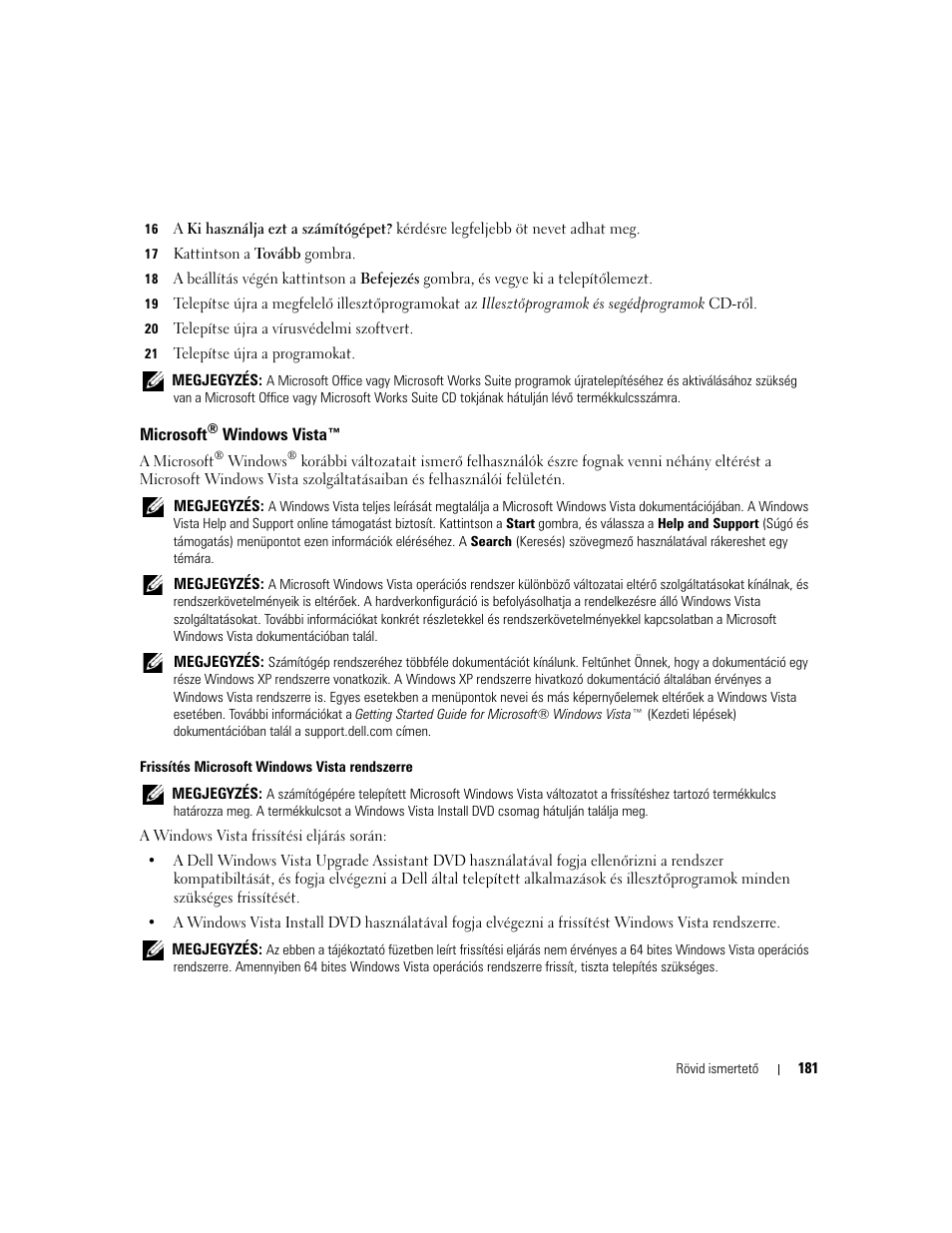 Microsoft® windows vista, Microsoft | Dell OptiPlex 745c (Early 2007) User Manual | Page 181 / 262