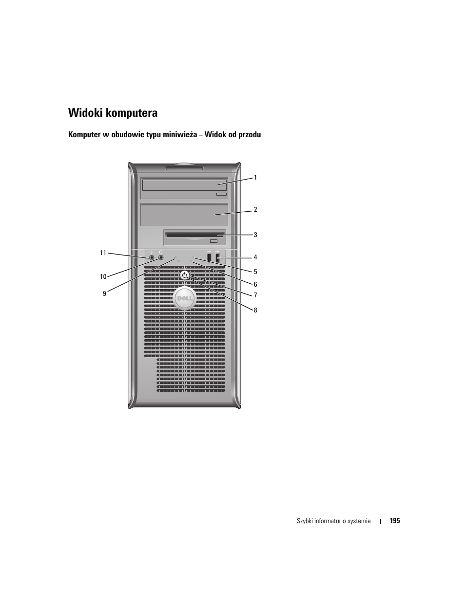 Widoki komputera | Dell OptiPlex 745c (Early 2007) User Manual | Page 195 / 262