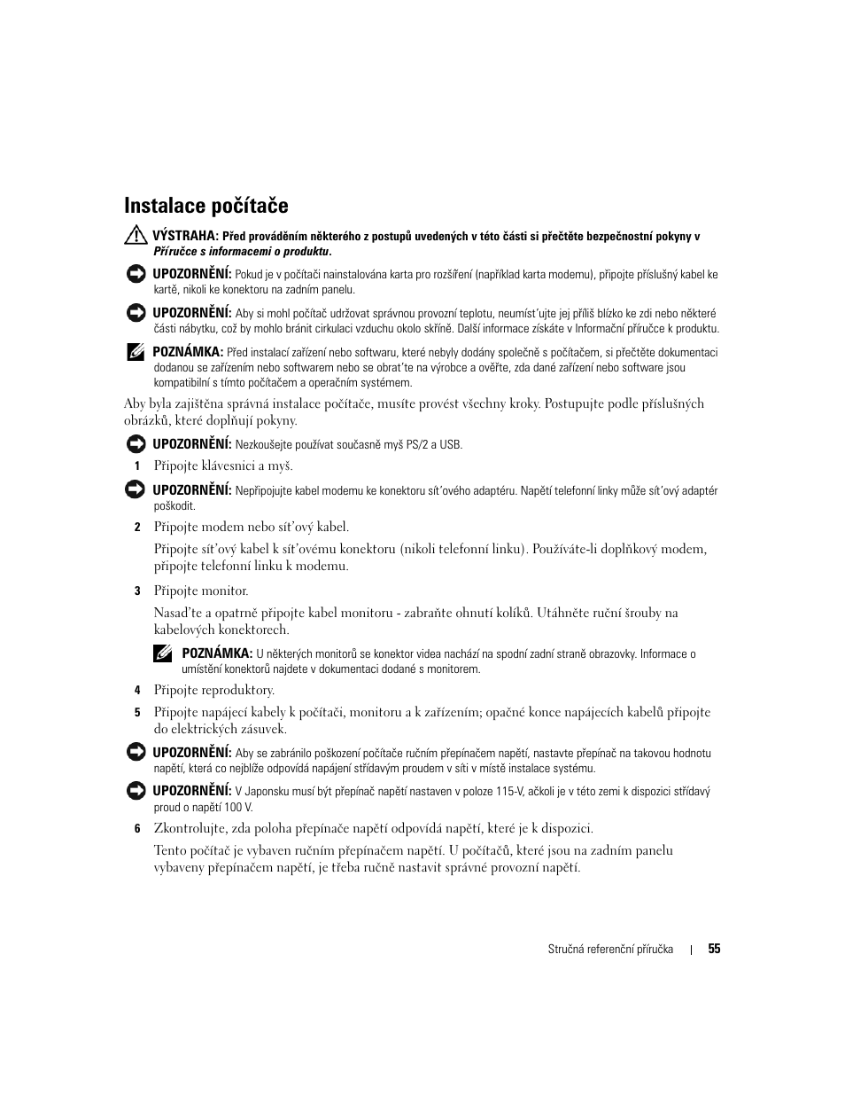 Instalace počítače | Dell OptiPlex 745c (Early 2007) User Manual | Page 55 / 262