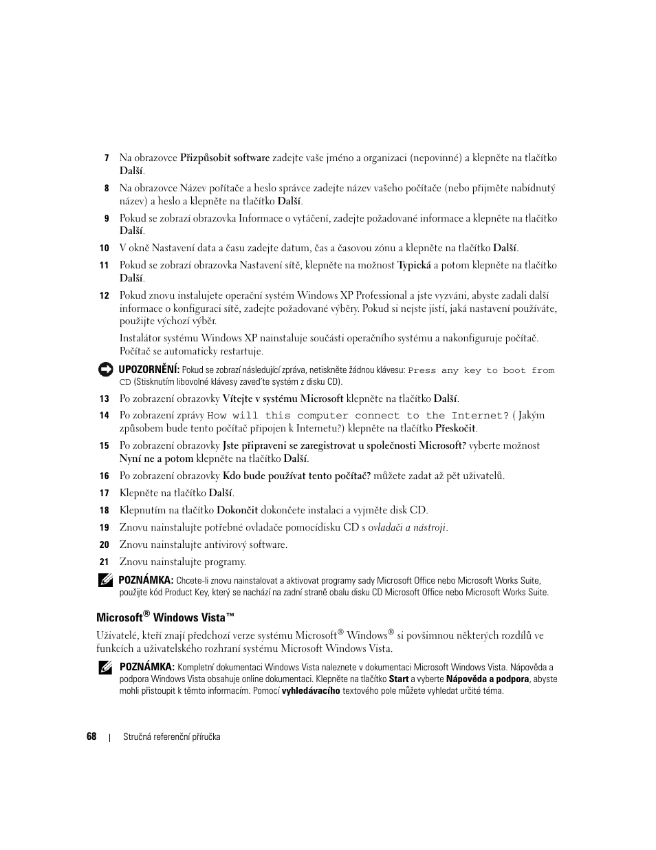 Microsoft® windows vista, Microsoft | Dell OptiPlex 745c (Early 2007) User Manual | Page 68 / 262
