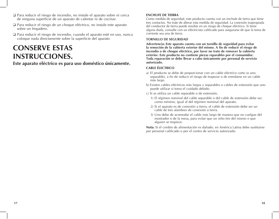 Conserve estas instrucciones | Black & Decker SDC740 User Manual | Page 10 / 19