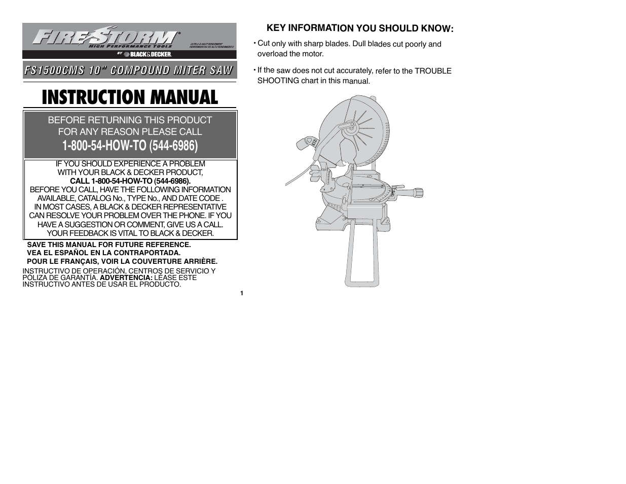 Black & Decker Fire Storm FS1500CMS User Manual | 47 pages