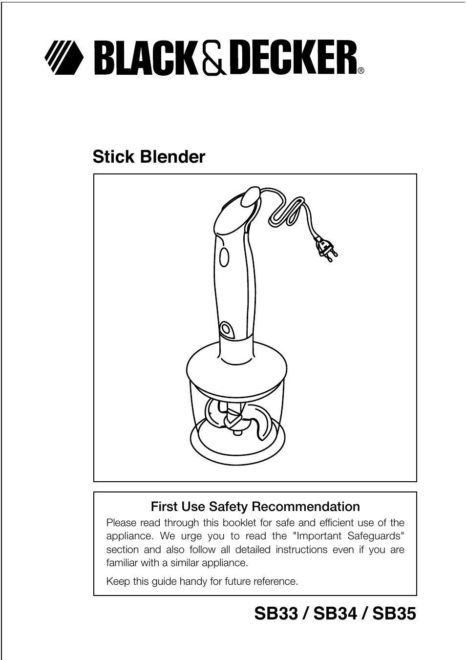 Black & Decker SB34 User Manual | 12 pages