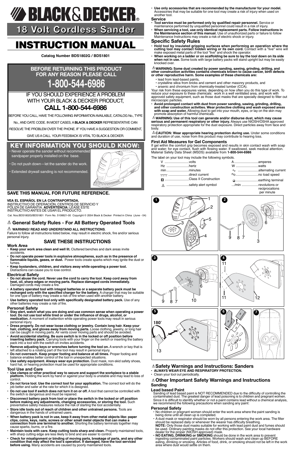 Black & Decker BDS1801 User Manual | 6 pages