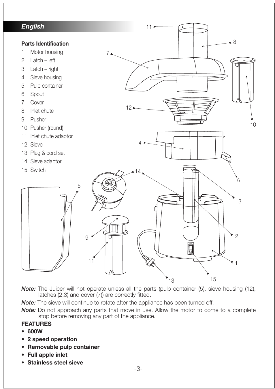 Black & Decker PRJE600 User Manual | Page 3 / 12