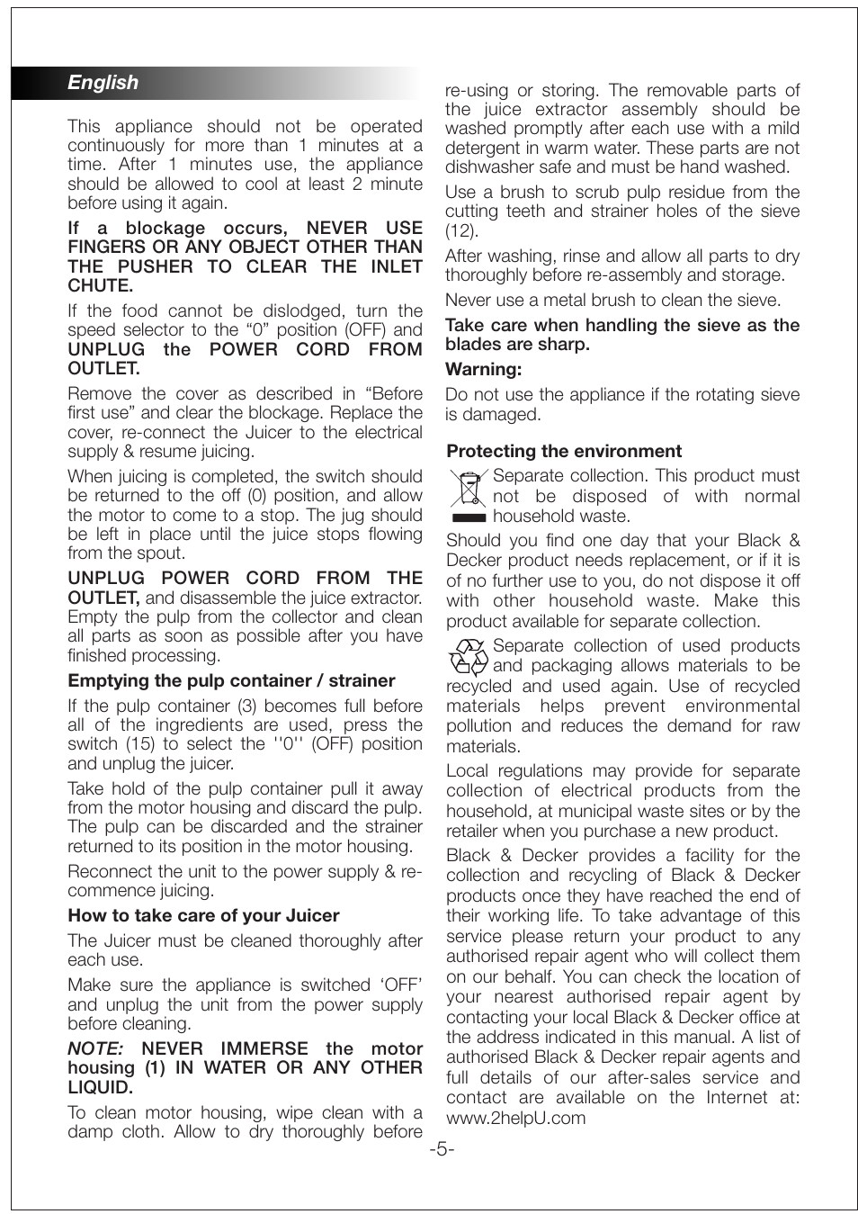 Black & Decker PRJE600 User Manual | Page 5 / 12