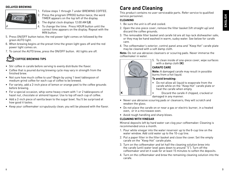 Care and cleaning | Black & Decker BCM1410B User Manual | Page 5 / 15